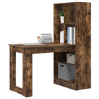 vidaXL Schreibtisch Geräucherte Eiche 122 x 67 x 145 cm Holzwerkstoff