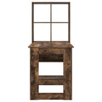 vidaXL Schreibtisch Geräucherte Eiche 122 x 67 x 145 cm Holzwerkstoff