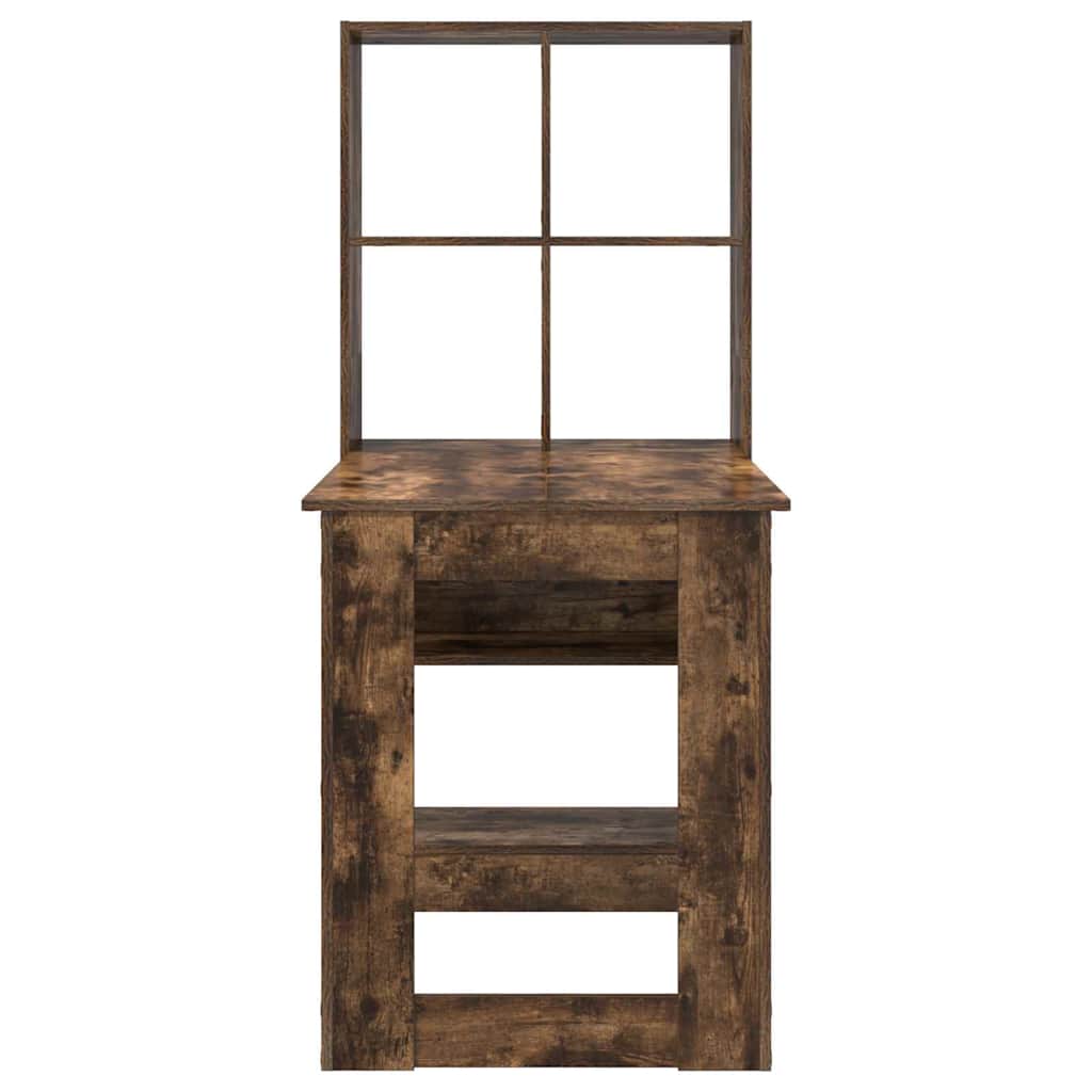 vidaXL Schreibtisch Geräucherte Eiche 122 x 67 x 145 cm Holzwerkstoff