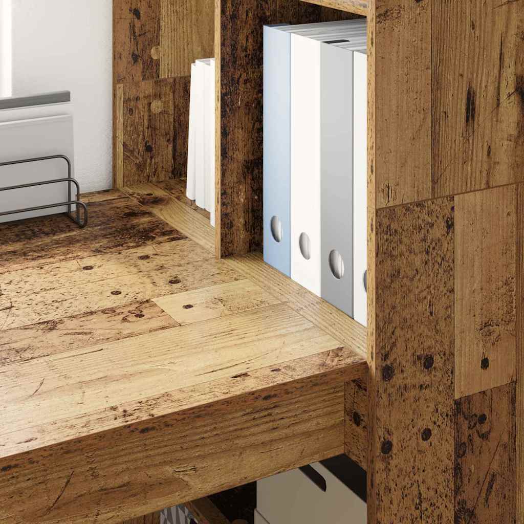 vidaXL Schreibtisch mit Regal Altholz 122 x 67 x 145 cm Holzwerkstoff