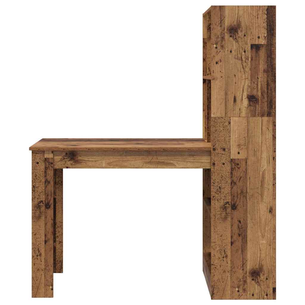 vidaXL Schreibtisch mit Regal Altholz 122 x 67 x 145 cm Holzwerkstoff