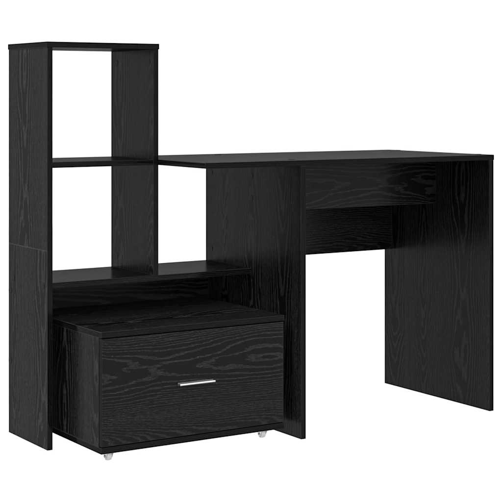 vidaXL Schreibtisch Schwarz Eichen-Optik 131,5 x 50 x 106,5 cm