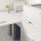 vidaXL Eck-Schreibtisch mit Schubladen Weiß 102 x 88 x 75 cm