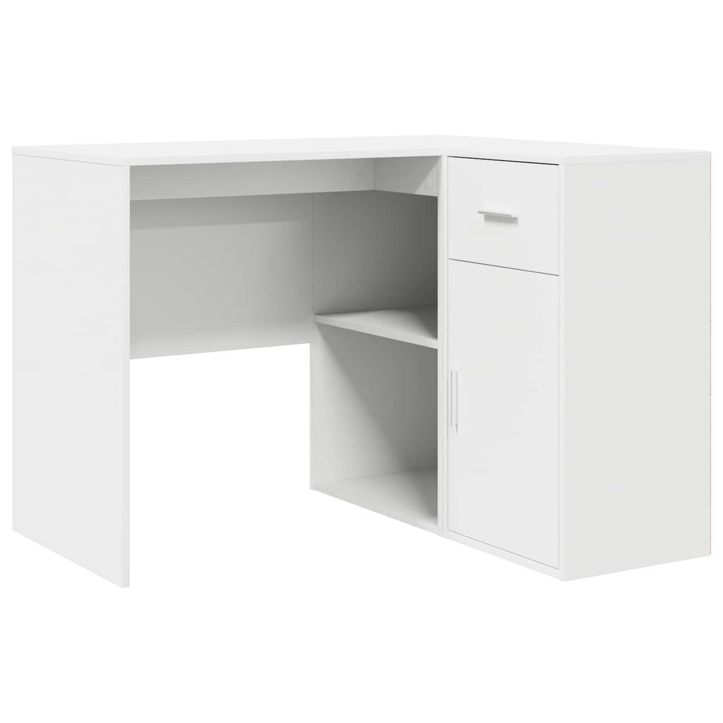 vidaXL Eck-Schreibtisch mit Schubladen Weiß 102 x 88 x 75 cm