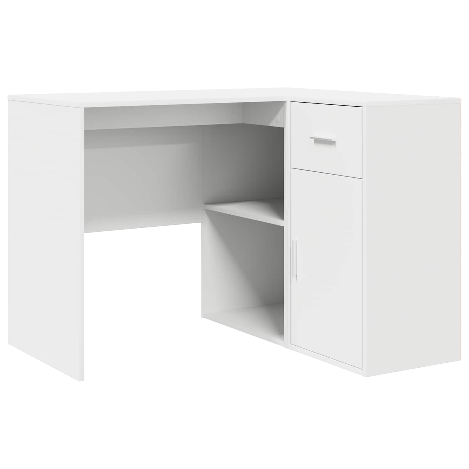 vidaXL Eck-Schreibtisch mit Schubladen Weiß 102 x 88 x 75 cm