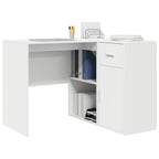 vidaXL Eck-Schreibtisch mit Schubladen Weiß 102 x 88 x 75 cm