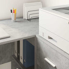 vidaXL Eck-Schreibtisch mit Schubladen Beton Grau 102 x 88 x 75 cm