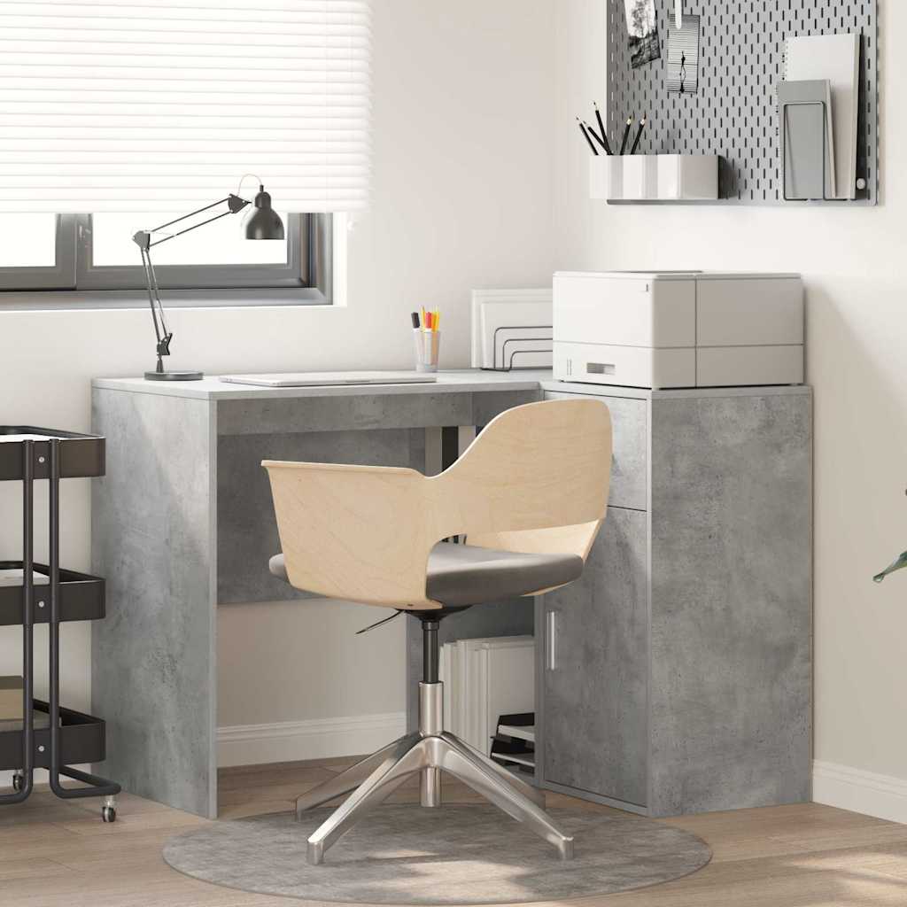 vidaXL Eck-Schreibtisch mit Schubladen Beton Grau 102 x 88 x 75 cm