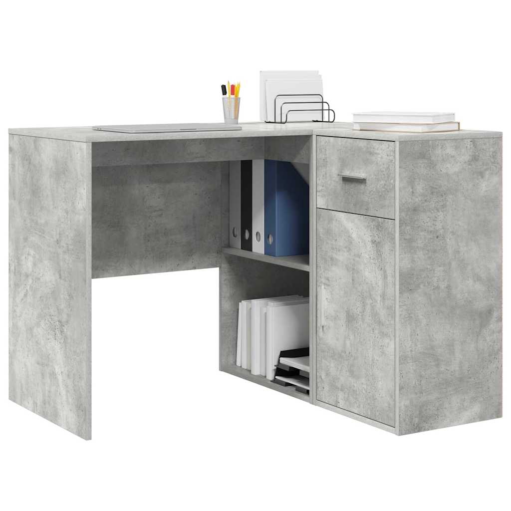 vidaXL Eck-Schreibtisch mit Schubladen Beton Grau 102 x 88 x 75 cm