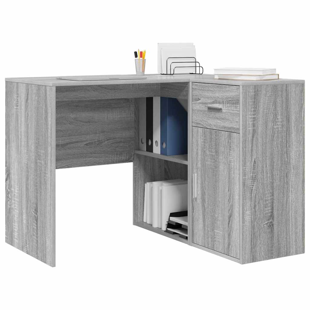 vidaXL Eck-Schreibtisch mit Schubladen Graues Sonoma 102 x 88 x 75 cm
