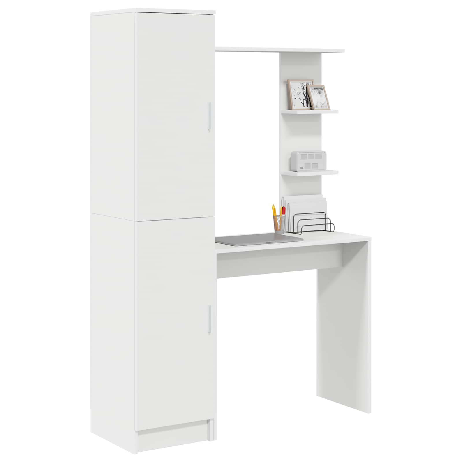 vidaXL Schreibtisch 2 pcs Weiß