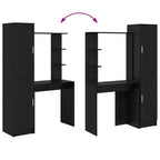vidaXL Schreibtisch 2 pcs Schwarz Eichen-Optik