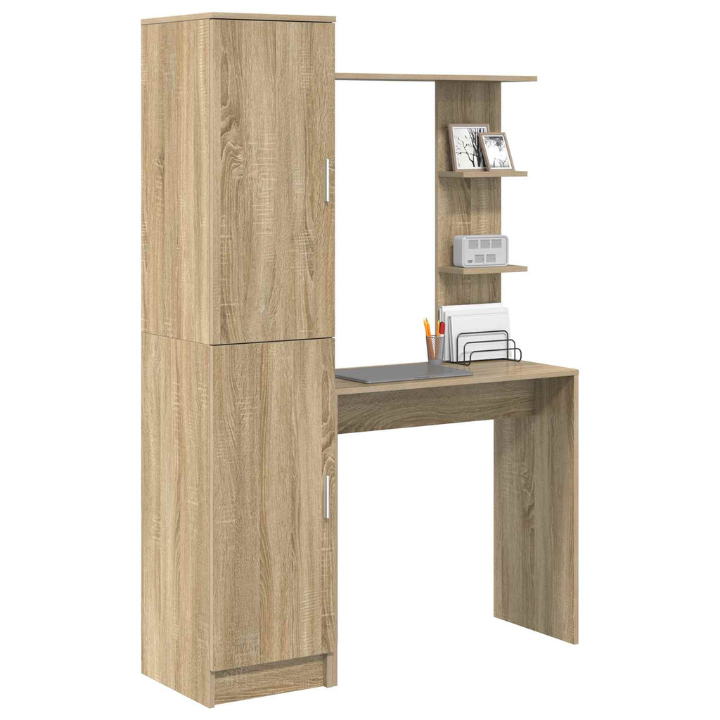 vidaXL Schreibtisch 2 pcs Sonoma-Eiche