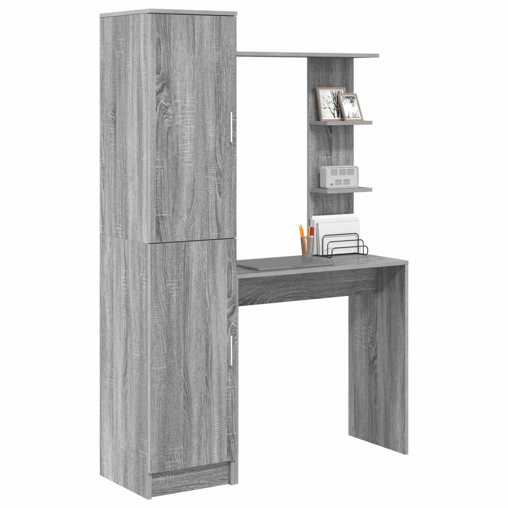 vidaXL Schreibtisch 2 pcs Graues Sonoma