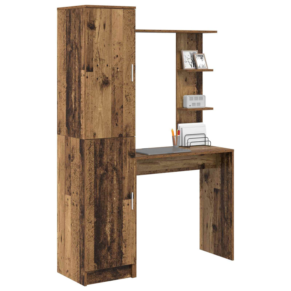 vidaXL Schreibtisch 2 pcs Altholz