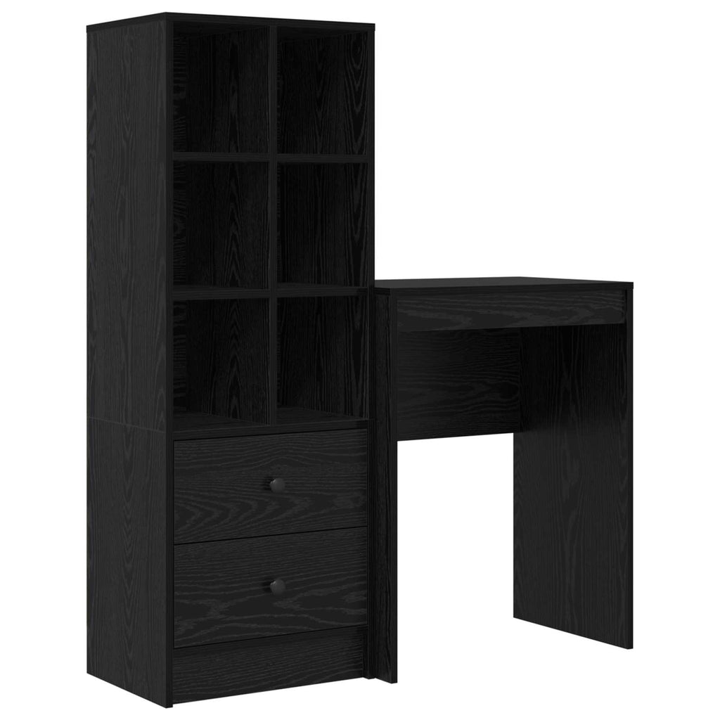 vidaXL Schreibtisch mit Schubladen 2 pcs Schwarz Eichen-Optik