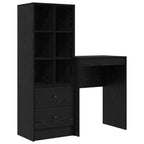 vidaXL Schreibtisch mit Schubladen 2 pcs Schwarz Eichen-Optik