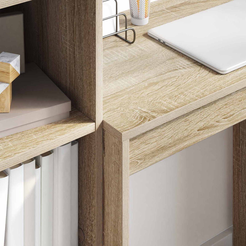 vidaXL Schreibtisch mit Schubladen mit Regal 2 pcs Sonoma-Eiche