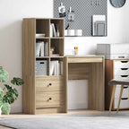 vidaXL Schreibtisch mit Schubladen mit Regal 2 pcs Sonoma-Eiche