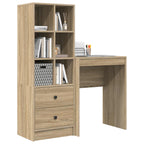 vidaXL Schreibtisch mit Schubladen mit Regal 2 pcs Sonoma-Eiche