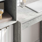 vidaXL Schreibtisch mit Schubladen mit Regal 2 pcs Beton Grau