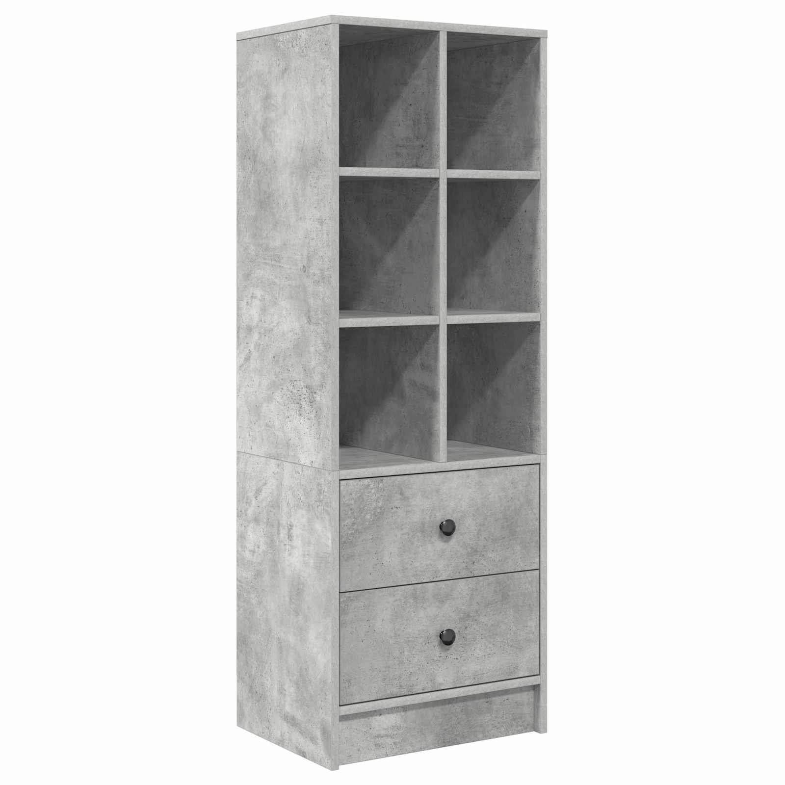 vidaXL Schreibtisch mit Schubladen mit Regal 2 pcs Beton Grau