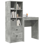 vidaXL Schreibtisch mit Schubladen mit Regal 2 pcs Beton Grau