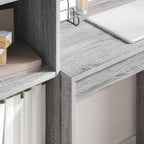 vidaXL Schreibtisch mit Schubladen mit Regal 2 pcs Graues Sonoma