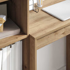 vidaXL Schreibtisch mit Schubladen mit Regal 2 pcs Artisan-Eiche