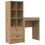 vidaXL Schreibtisch mit Schubladen mit Regal 2 pcs Artisan-Eiche