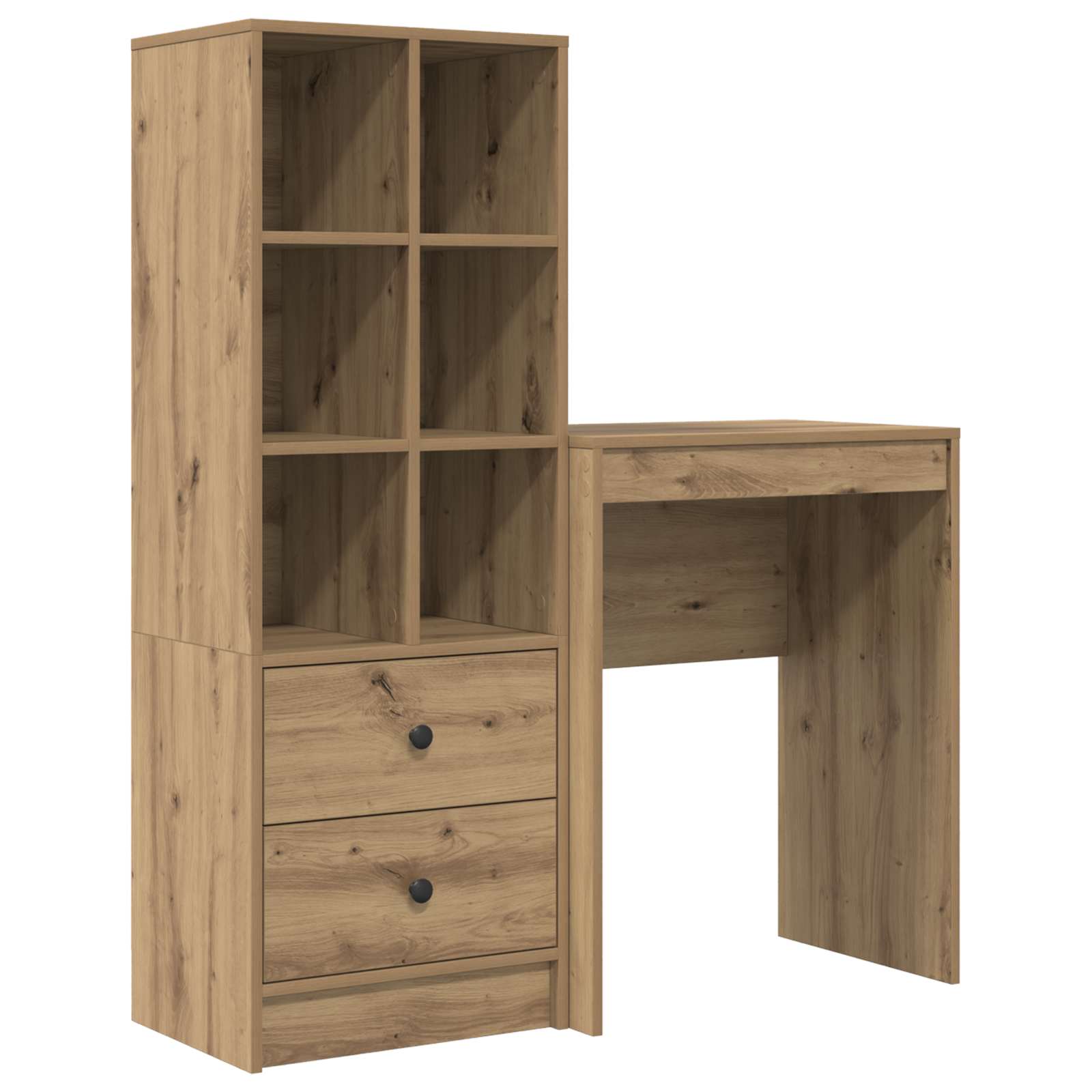 vidaXL Schreibtisch mit Schubladen mit Regal 2 pcs Artisan-Eiche