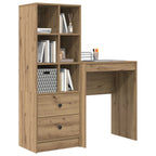 vidaXL Schreibtisch mit Schubladen mit Regal 2 pcs Artisan-Eiche