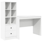 vidaXL Schreibtisch mit Schubladen 2 pcs Weiß