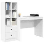 vidaXL Schreibtisch mit Schubladen 2 pcs Weiß