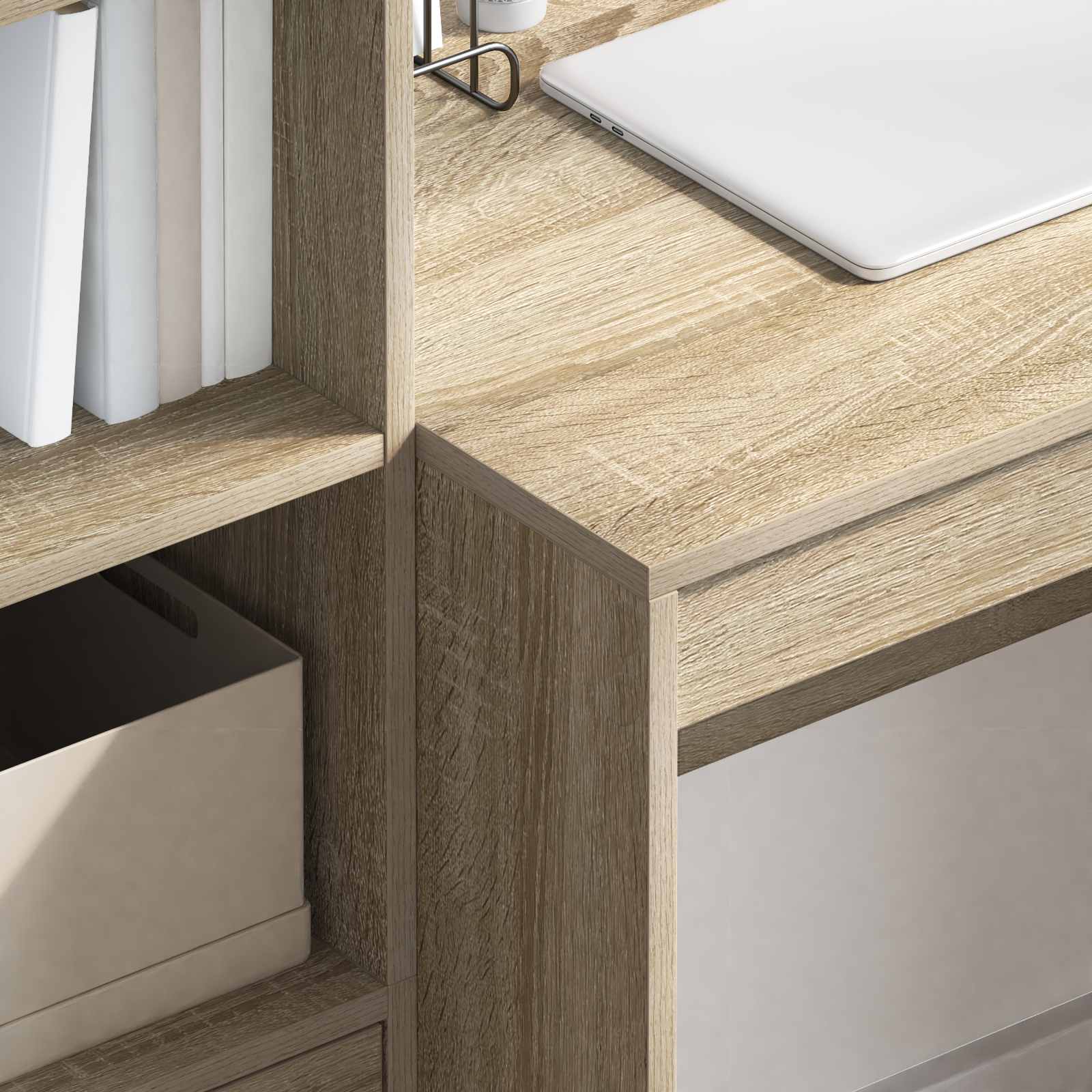 vidaXL Schreibtisch mit Schubladen 2 pcs Sonoma-Eiche