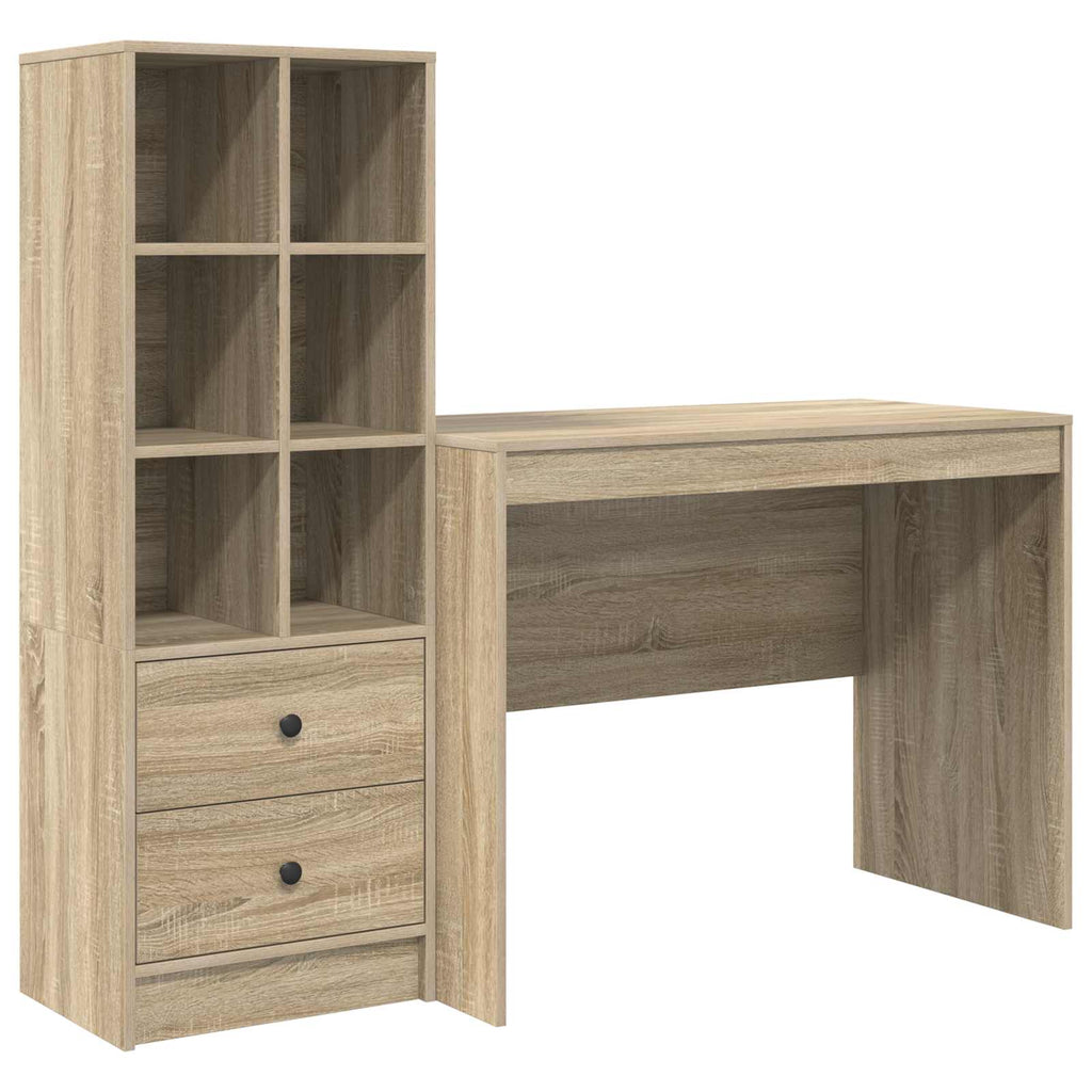 vidaXL Schreibtisch mit Schubladen 2 pcs Sonoma-Eiche