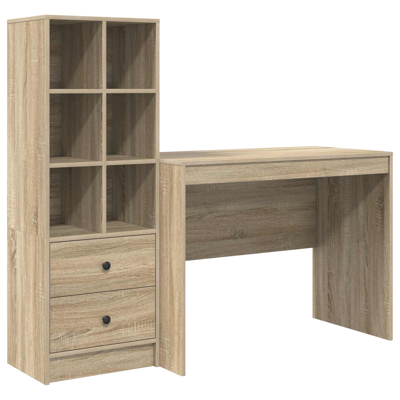 vidaXL Schreibtisch mit Schubladen 2 pcs Sonoma-Eiche
