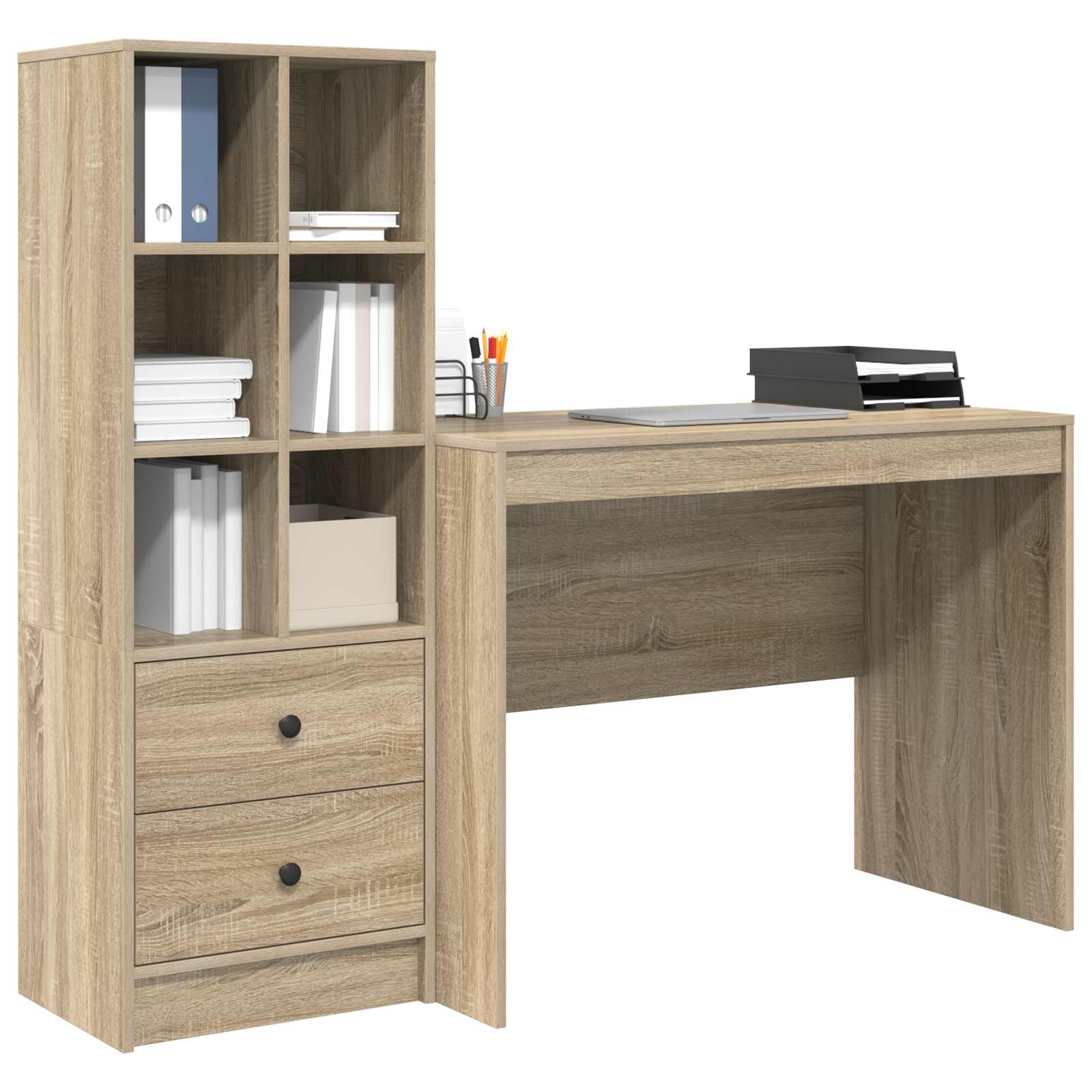 vidaXL Schreibtisch mit Schubladen 2 pcs Sonoma-Eiche