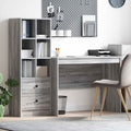 vidaXL Schreibtisch mit Schubladen 2 pcs Graues Sonoma