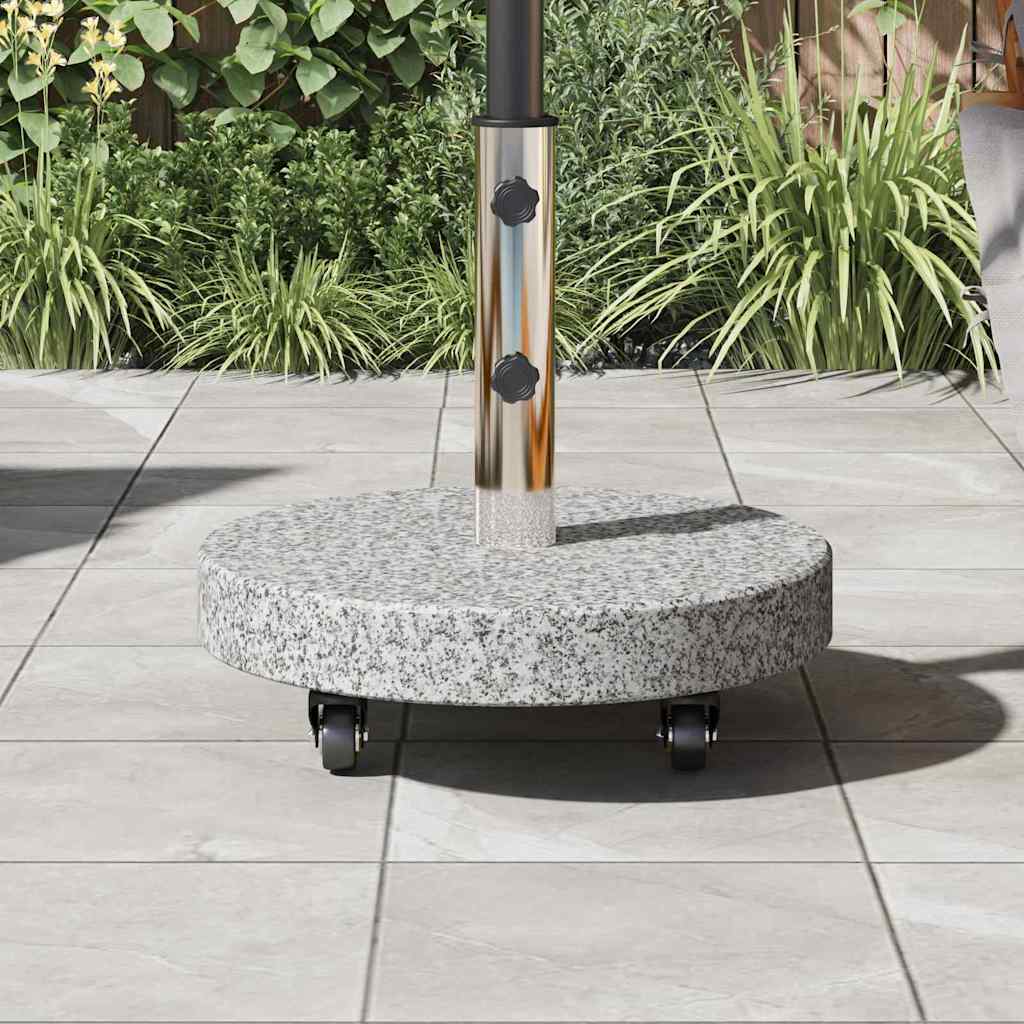 vidaXL Sonnenschirmständer 29,8kg Grau Granit und Edelstahl Rund
