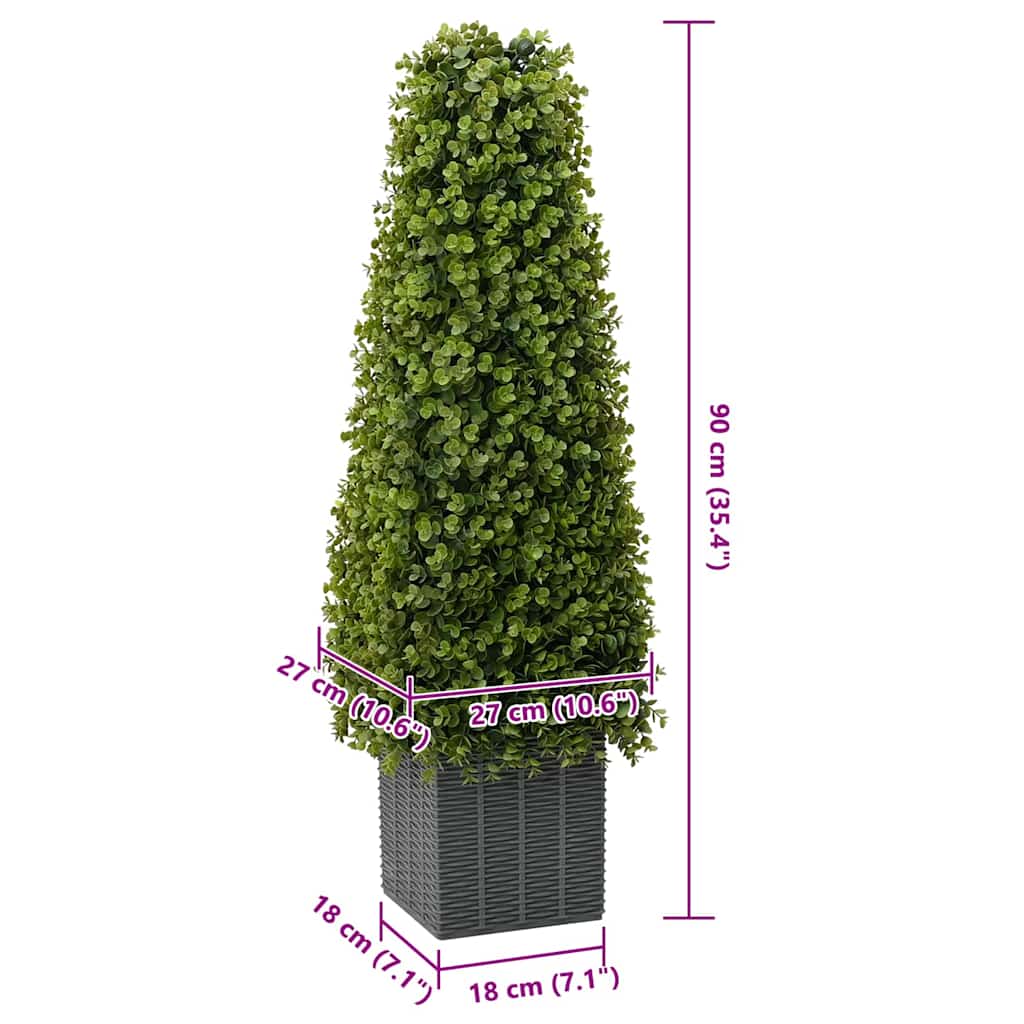 vidaXL Eukalyptus Gras Turm Grün 27 x 27 x 90 cm Kunststoff