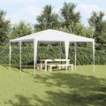 vidaXL Party-Zelt Weiß 400 x 400 x 266 cm Polyethylen und Stahl