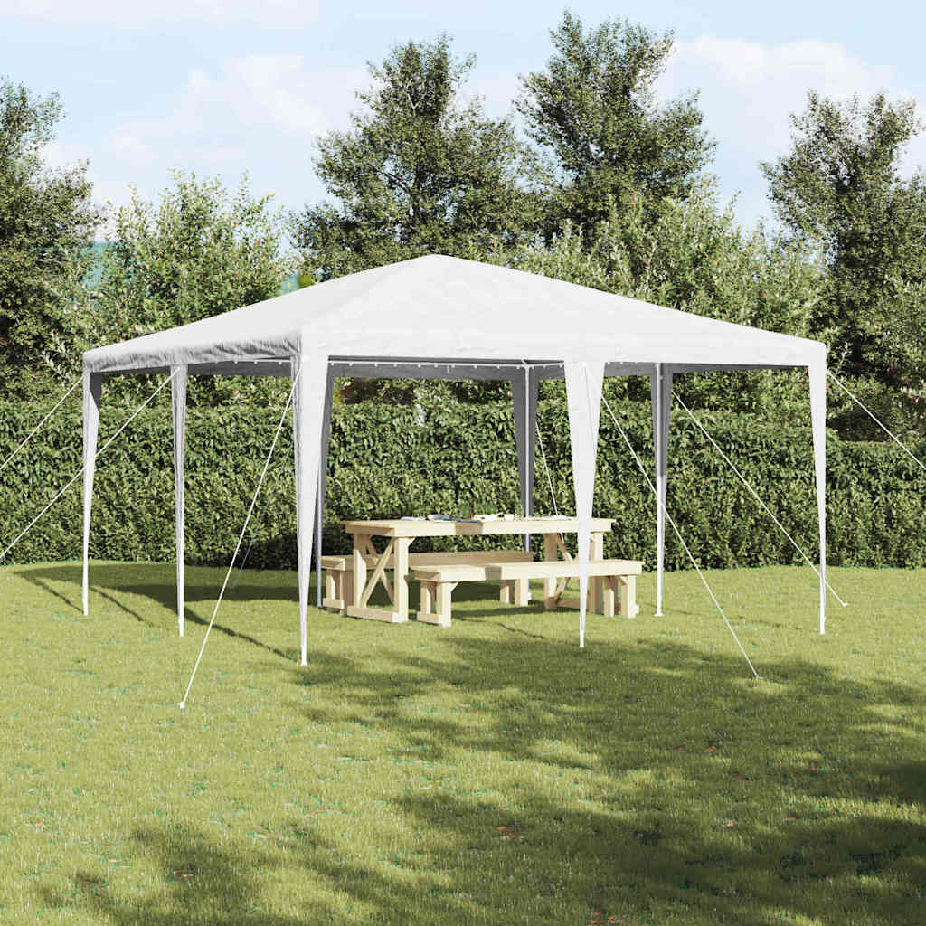 vidaXL Party-Zelt Weiß 400 x 400 x 266 cm Polyethylen und Stahl