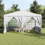 vidaXL Party-Zelt Weiß 400 x 400 x 266 cm Polyethylen