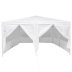 vidaXL Party-Zelt Weiß 400 x 400 x 266 cm Polyethylen