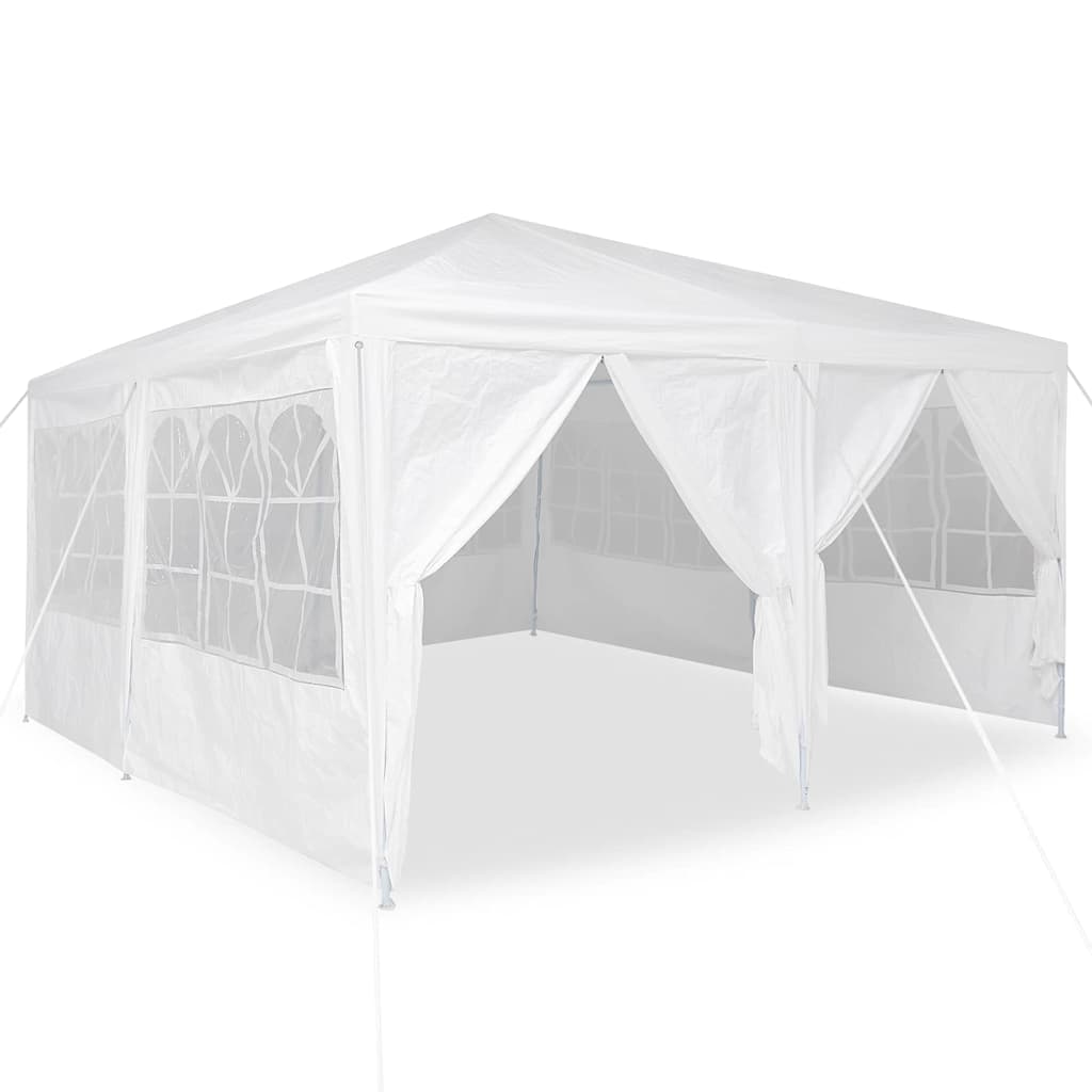 vidaXL Party-Zelt Weiß 400 x 400 x 266 cm Polyethylen