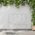 vidaXL Gartenbank Antik Weiß 104 x 54 x 93 cm Stahl