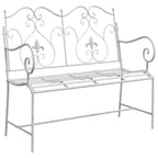 vidaXL Gartenbank Antik Weiß 104 x 54 x 93 cm Stahl