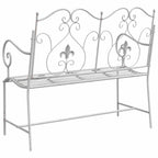 vidaXL Gartenbank Antik Weiß 104 x 54 x 93 cm Stahl