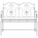 vidaXL Gartenbank Antik Weiß 104 x 54 x 93 cm Stahl